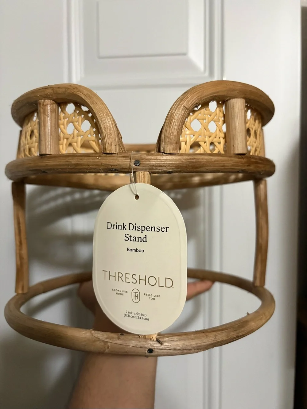 Rattan & Bamboo Drink dispenser stand from Threshold